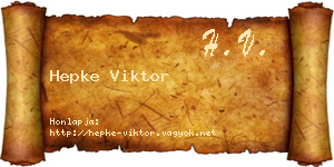 Hepke Viktor névjegykártya